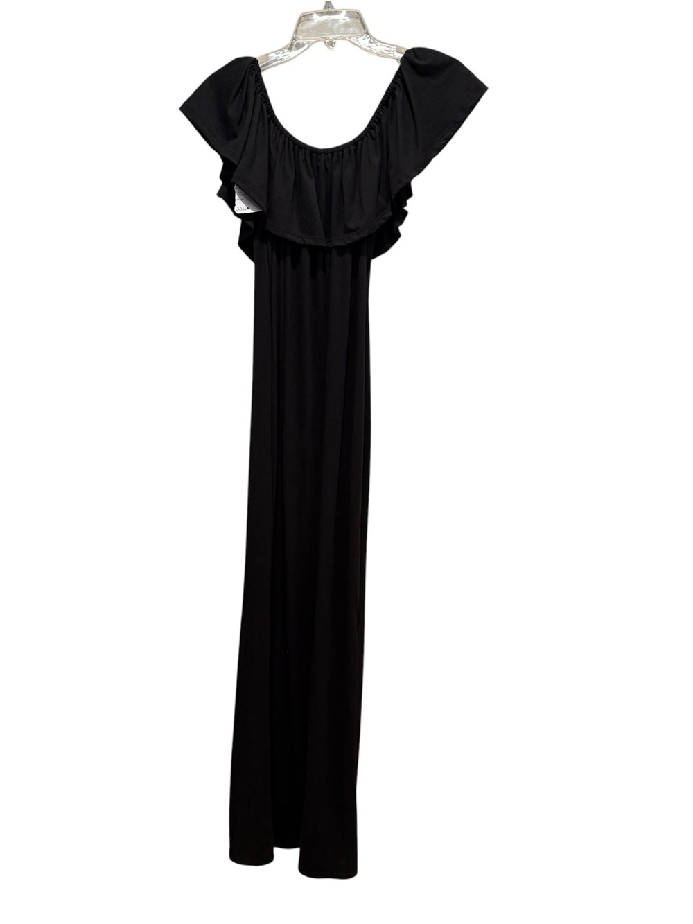24seven Ruffle Off Shoulder Maxi Dress Black Women’s Size Large Stretch